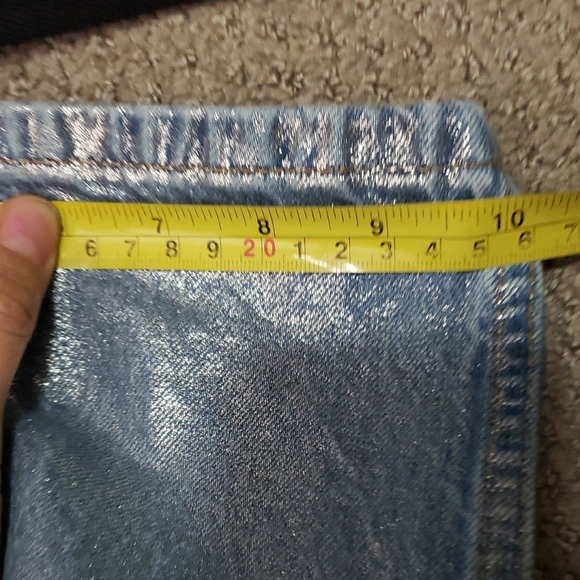 Zara Women's High Waisted Silver Foil Jeans Size 0 - Picture 8 of 10